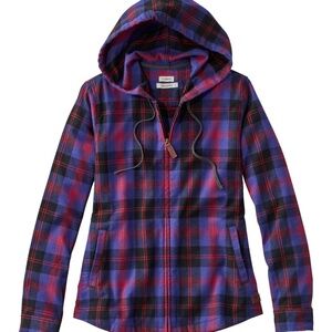 LL Bean Zip up flannel hopdie